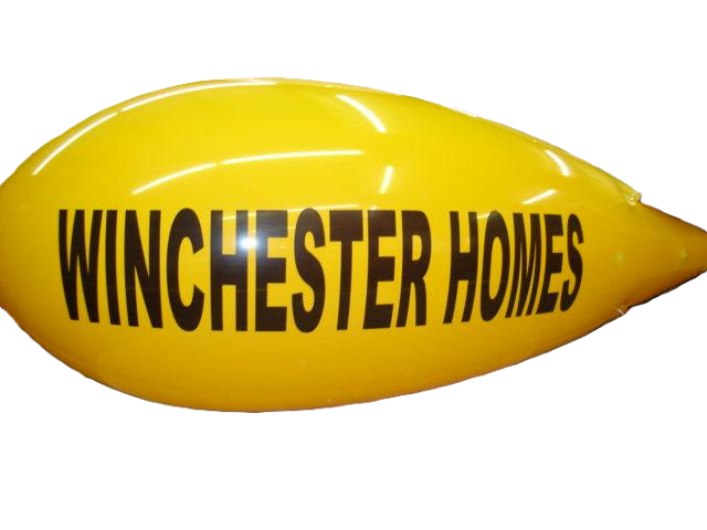 25-foot Winchester Homes branded helium advertising blimp for new-home community promotion