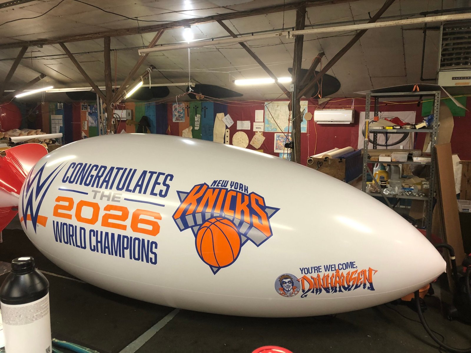 Custom sports helium advertising blimp with professional event branding